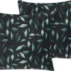 Conjunto De 2 Almofadas Decorativas Verde E Preto 45 X 45 Cm Toadflax