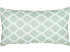 Conjunto De 2 Almofadas De Jardim Em Tecido Verde Menta E Branco 40 X 70 Kalamos