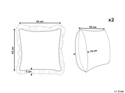 Conjunto De 2 Almofadas Decorativas Branco Creme 45 X 45 Cm Pieris