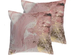 Conjunto De 2 Almofadas Decorativas Rosa Aquarela 45 X 45 Cm Lantana