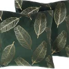 Conjunto De 2 Almofadas Decorativas 45 X 45 Cm Verde Escuro Freesia