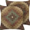 Conjunto De 2 Almofadas Decorativas Em Juta Multicolor 45 X 45 Cm Maguri