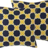 Conjunto De 2 Almofadas Decorativas Amarelas E Azuis 45 X 45 Cm Muscari