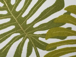Conjunto De 2 Almofadas Decorativas De Algodao 45 X 45 Cm Padrao Folhas Verdes Zenobia