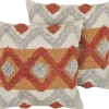 Conjunto De 2 Almofadas Decorativas Tufadas Em Algodao Multicolor 45 X 45 Cm Brevifolia
