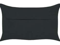Conjunto De 2 Almofadas Decorativas Algodao Cinzento Escuro Com Relevo 30 X 50 Cm Veloor