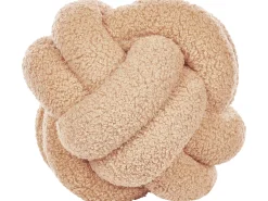 Conjunto De 2 Almofadas Decorativas Com No Em Tecido Boucle Creme 19 X 19 Cm Malni