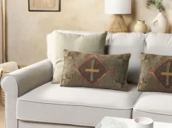 Conjunto De 2 Almofadas Decorativas Em Juta Multicolor 30 X 50 Cm Katora