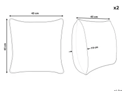 Conjunto De 2 Almofadas Decorativas Creme Claro 45 X 45 Cm Pilea
