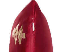 Conjunto De 2 Almofadas De Veludo Vermelho Padrao Natalicio 45 X 45 Cm Cupid