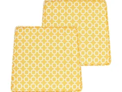 Conjunto De 2 Almofadas De Assento Amarelas Com Padrao Geometrico Terni