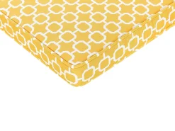 Conjunto De 2 Almofadas De Assento Amarelas Com Padrao Geometrico Terni