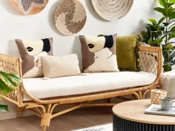 Conjunto De 2 Almofadas Decorativas Em Algodao Castanho E Creme 45 X 45 Cm Silphium