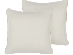 Conjunto De 2 Almofadas Decorativas Brancas 45 X 45 Cm Heliotrope