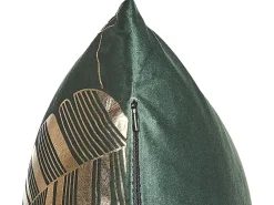 Conjunto De 2 Almofadas Decorativas Veludo Verde E Dourado 45 X 45 Cm Sunflower