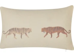 Conjunto De 2 Almofadas Decorativas Creme 30 X 50 Cm Nierembergia