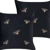 Conjunto De 2 Almofadas Decorativas Em Veludo Preto 45 X 45 Cm Talinum
