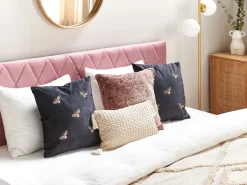Conjunto De 2 Almofadas Decorativas Em Veludo Preto 45 X 45 Cm Talinum