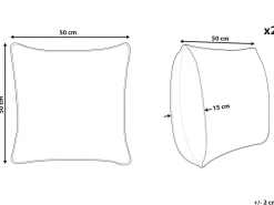 Conjunto De 2 Almofadas De Algodao Com Padrao Geometrico 50 X 50 Cm Azul E Creme Safi