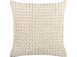 Conjunto De 2 Almofadas Decorativas Em Trancado Creme 45 X 45 Cm Oxalis