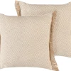 Conjunto De 2 Almofadas Decorativas Cor De Areia 45 X 45 Cm Lonar