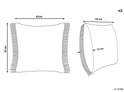 Conjunto De 2 Almofadas Decorativas Cor De Areia 45 X 45 Cm Lonar