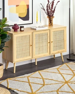 Conjunto De 2 Almofadas Decorativas Com Padrao Geometrico Em Algodao Creme 45 X 45 Cm Ceiba