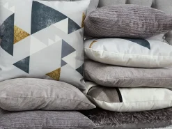 Conjunto De 2 Almofadas Decorativas Em Veludo 45 X 45 Cm Cinzento Nolana