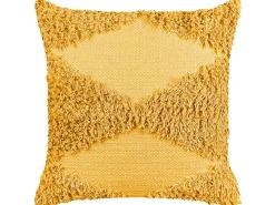 Conjunto De 2 Almofadas Decorativas Em Algodao Amarelo 45 X 45 Cm Rhoeo