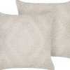 Conjunto De 2 Almofadas Decorativas Em Algodao Branco 45 X 45 Cm Catalpa