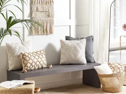 Conjunto De 2 Almofadas Decorativas Em Algodao Branco 45 X 45 Cm Catalpa