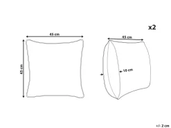 Conjunto De 2 Almofadas Decorativas Em Algodao Branco 45 X 45 Cm Catalpa