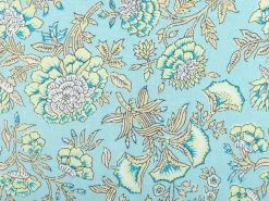 Conjunto De 2 Almofadas Decorativas Com Padrao De Flores Em Algodao Azul 45 X 45 Cm Amoena