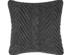 Conjunto De 2 Almofadas Decorativas Algodao Cinzento Com Relevo 45 X 45 Cm Konni