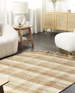 Conjunto De 2 Almofadas Decorativas Em Algodao Creme 45 X 45 Cm Pellaea
