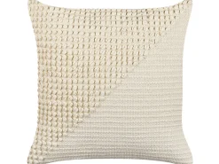 Conjunto De 2 Almofadas Decorativas Em Algodao Creme 45 X 45 Cm Pellaea