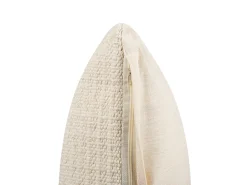 Conjunto De 2 Almofadas Decorativas Em Algodao Creme 45 X 45 Cm Pellaea