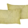 Conjunto De 2 Almofadas Decorativas Em Bombazine Verde 47 X 27 Cm Millet