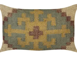 Conjunto De 2 Almofadas Decorativas Em Juta Multicolor 30 X 50 Cm Saron