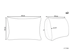 Conjunto De 2 Almofadas Decorativas Em Juta Multicolor 30 X 50 Cm Saron