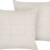 Conjunto De 2 Almofadas Decorativas Em Algodao Creme 45 X 45 Cm Ixora