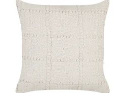Conjunto De 2 Almofadas Decorativas Em Algodao Creme 45 X 45 Cm Ixora