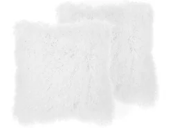 Conjunto De 2 Almofadas Decorativas Brancas 45 X 45 Cm Cide