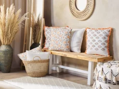 Conjunto De 2 Almofadas Decorativas Com Padrao Floral Multicolor 45 X 45 Cm Meadia