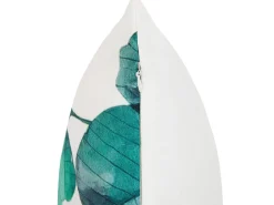 Conjunto De 2 Almofadas De Jardim Padrao Folha Azul/Branco 45 X 45 Cm Trebbo