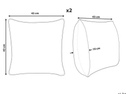 Conjunto De 2 Almofadas Decorativas Em Bombazine Branca Creme 43 X 43 Cm Millet