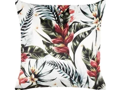 Conjunto De 2 Almofadas Em Veludo Verde E Vermelho Com Padrao De Folha 45 X 45 Cm Edelweiss