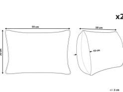 Conjunto De 2 Almofadas Em Tecido Branco E Preto 30 X 50 Cm Sven