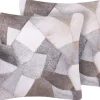Conjunto De 2 Almofadas Em Pele Cinzenta E Creme 45 X 45 Cm Neelor