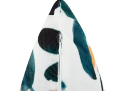 Conjunto De 2 Almofadas Em Veludo Verde Com Padrao De Folha 45 X 45 Cm Knautia
